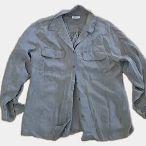 VTG 80s Banana Republic Safari & Travel Co M Shirt Hongkong Rayon Olive Gorpcore